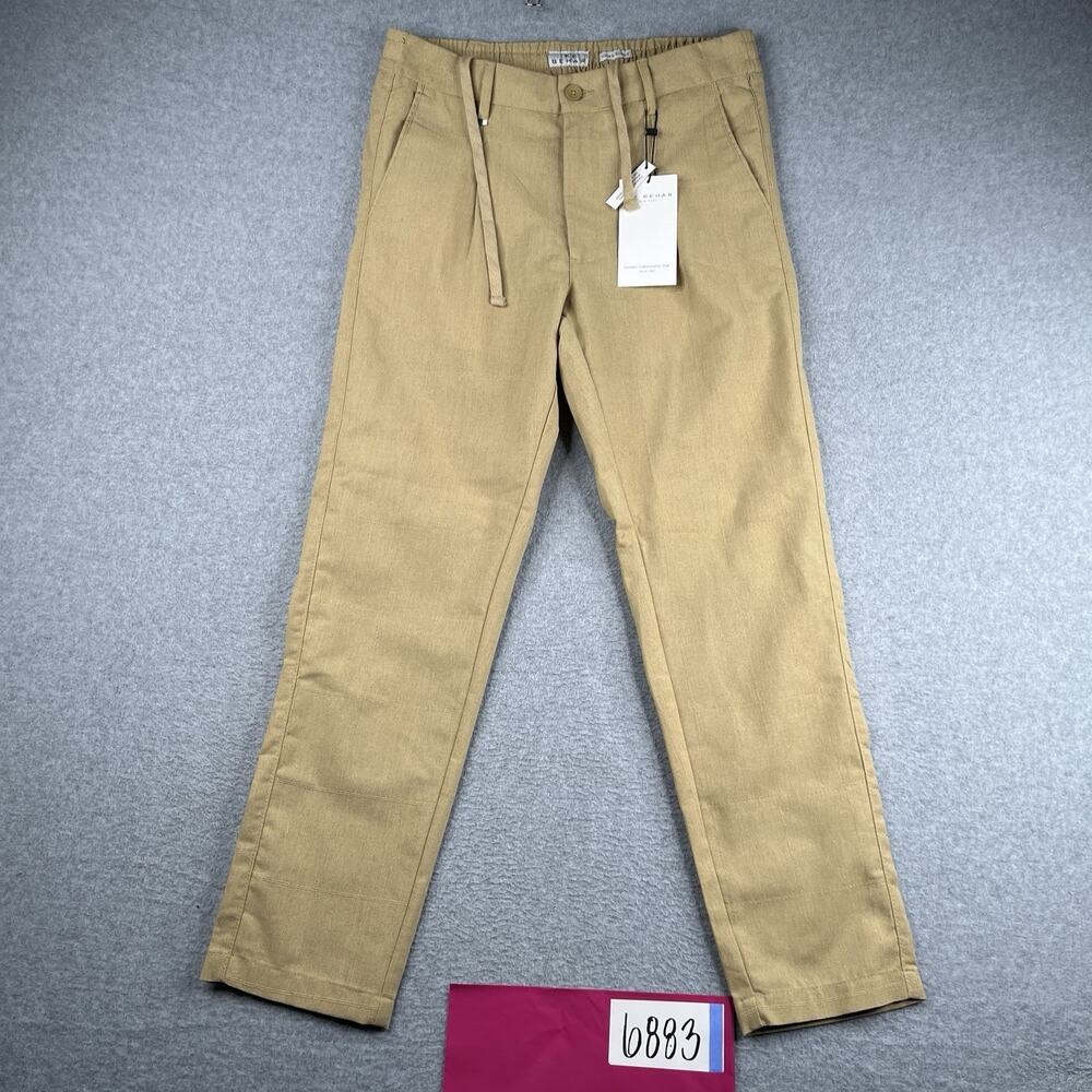 Ike Behar Men's Tan Linen Blend Pants